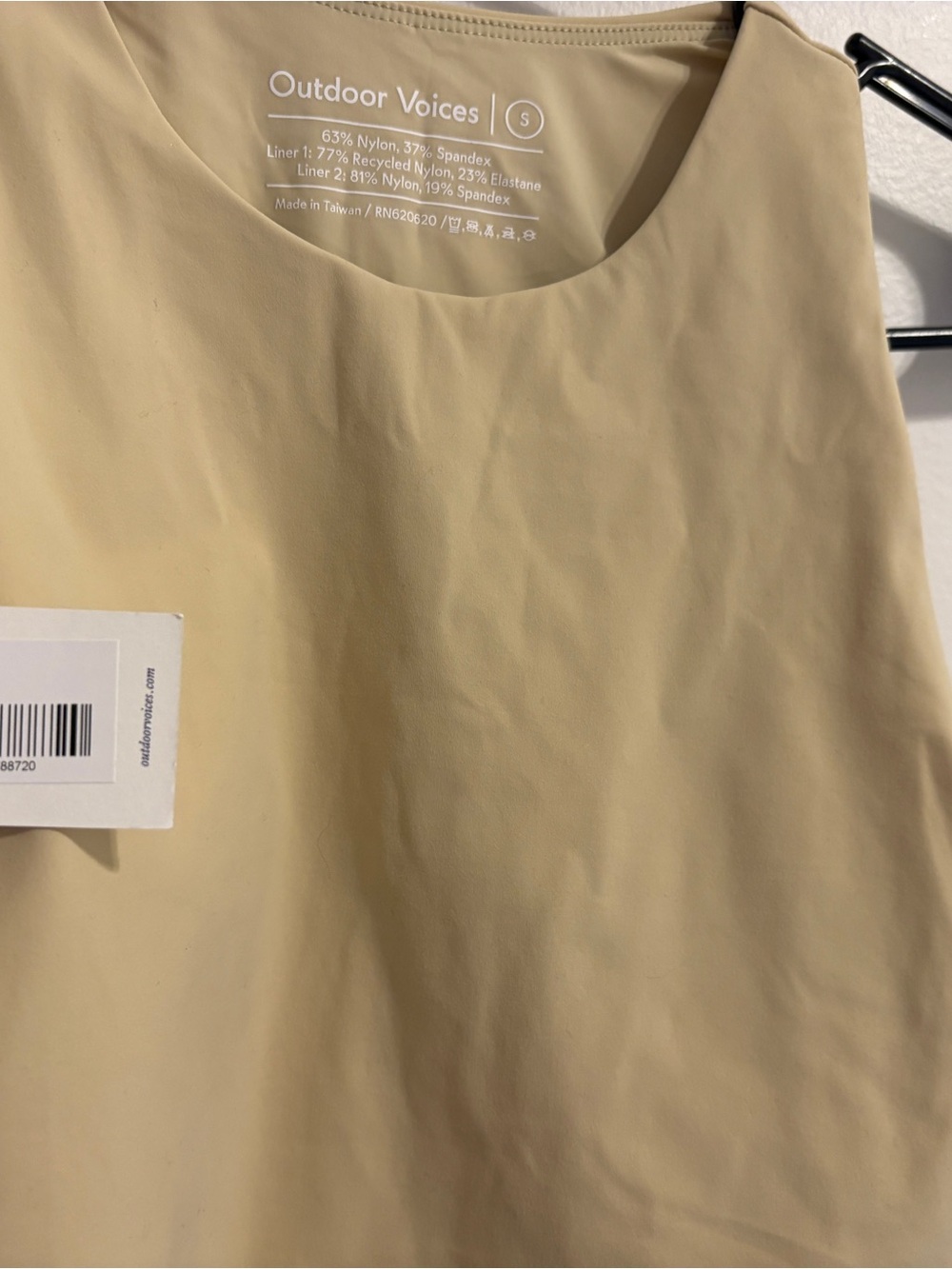 Outdoor Voices Women's Zoom Crop Top Wheat NWT Small - Picture 2 of 3